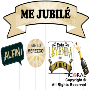 ADORNO PINCHE PARA TORTA ME JUBILE x 5 UNIDADES